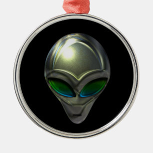 Metal Alien Head 02 Ornament Aus Metall