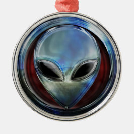 Metal Alien Head 03 Ornament