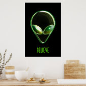 Metal Alien Head 04 Poster (Küche)