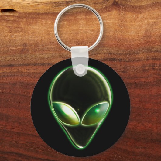 Metal Alien Head 04 Schlüsselanhänger (Vorderseite)