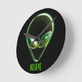 Metal Alien Head 04 Wall Clock Runde Wanduhr (Winkel)