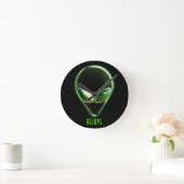 Metal Alien Head 04 Wall Clock Runde Wanduhr (Zuhause)