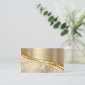 Metal and Glitzer Wave Gold ID807 Visitenkarte (Stehend Vorderseite)