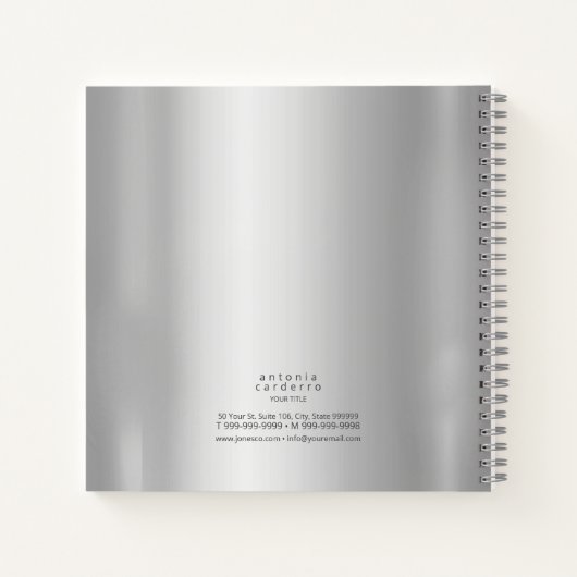 Metal and Glitzer Wave Silver ID807 Notizblock (Rückseite)