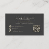 Metal and Wood Crosshatch Gray ID1041 Visitenkarte (Rückseite)