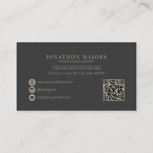 Metal and Wood Crosshatch Gray ID1041 Visitenkarte (Rückseite)