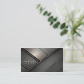 Metal and Wood Crosshatch Gray ID1041 Visitenkarte (Stehend Vorderseite)