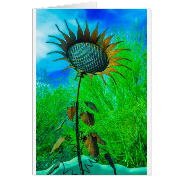 Metal Art Sonnenblumen farbenfroher Hintergrund (Vorne)