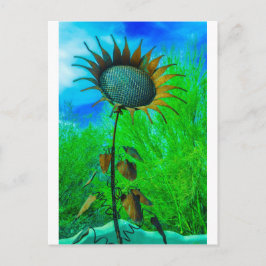Metal Art Sonnenblumen farbenfroher Hintergrund Postkarte