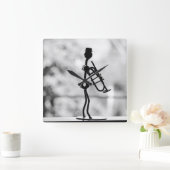 Metal Art Stangen Mann mit Trompete Wanduhr (Zuhause)