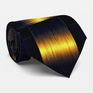 Metal Black Gold Neck Tie Krawatte