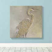 Metal Blue Heron Leinwanddruck (Insitu (Holzboden))