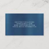 Metal Blue | Hintergrund des Scissors Visitenkarte (Rückseite)