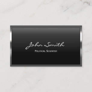 Metal Border Political Scientist Business Card Visitenkarte