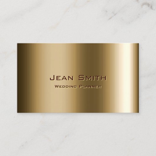 Metal Bronze Wedding Planner Business Card Visitenkarte (Vorderseite)
