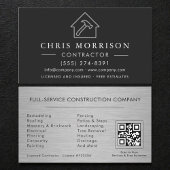 Metal Building Construction Black Silver QR Code Visitenkarte