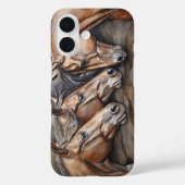 Metal Carved Look Pferd Portrait Case-Mate iPhone Hülle (Rückseite)