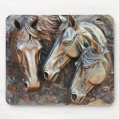 Metal Carved Look Pferd Portrait Mousepad (Vorne)