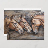 Metal Carved Look Pferd Portrait Postkarte (Vorne/Hinten)