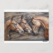 Metal Carved Look Pferd Portrait Postkarte (Rückseite)