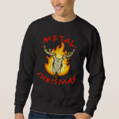 Metal Christmas Punny Reindeer Skull  Sweatshirt (Vorderseite)