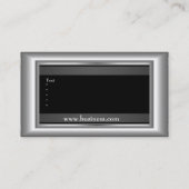 Metal Chrome Elegantes Silver Black & White Style Visitenkarte (Rückseite)