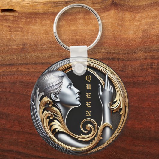 Metal Circle Schlüsselanhänger der Königin Kunst - (Vorderseite)