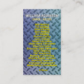 Metal Contractor Services | Fabrication & Welding Telefonnummerkarte (Rückseite)