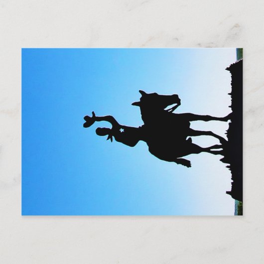 Metal Cowboy Art On Gate near Johnson City, TX Postkarte (Vorderseite)