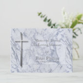 Metal Cross Marmor 1 Beerdigung Ankündigung (Stehend Vorderseite)