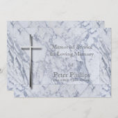 Metal Cross Marmor 1 Beerdigung Ankündigung (Vorne/Hinten)