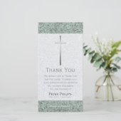 Metal Cross Stone 2 Beerdigung Danke Foto Card (Stehend Vorderseite)