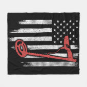 Metal Detection American Flag Fleecedecke (Vorderseite (Horizontal))