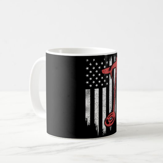 Metal Detection American Flag Kaffeetasse (Vorderseite Links)