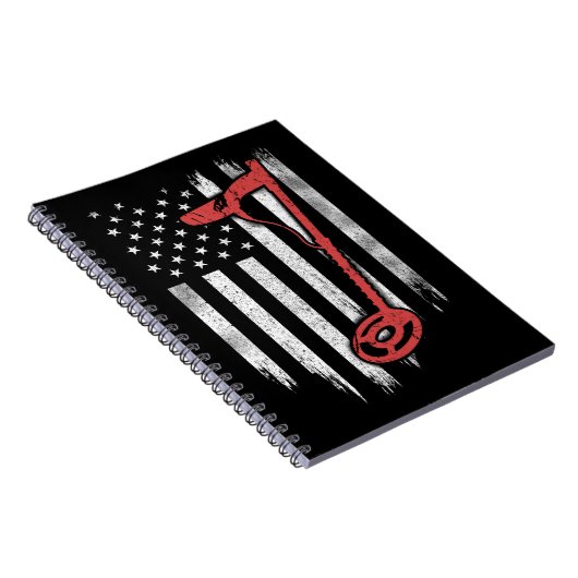 Metal Detection American Flag Notizblock (Rechte Seite)