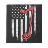 Metal Detection American Flag Notizblock (Vorderseite)