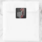 Metal Detection American Flag Quadratischer Aufkleber (Tasche)