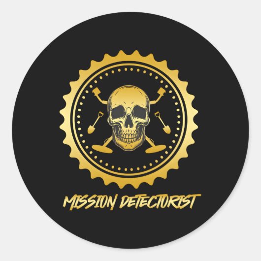 Metal Detector Mission Detectorist Schatzsucher P Runder Aufkleber (Vorderseite)