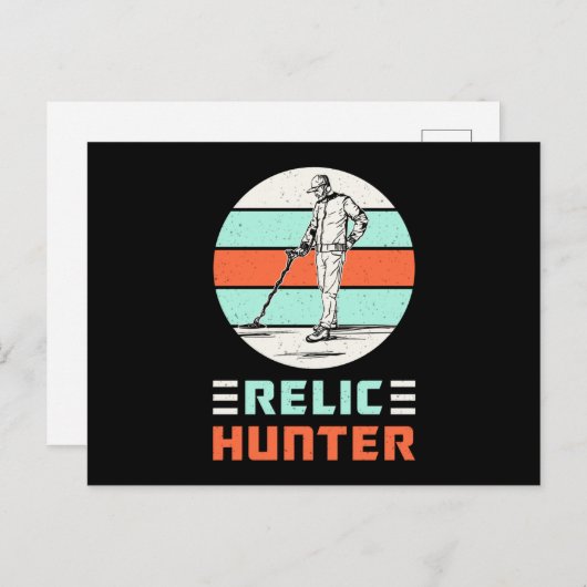 Metal Detectorist Retro Funny Gift Idee Postkarte (Vorne/Hinten)