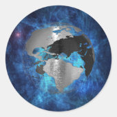 Metal Earth Globe Runder Aufkleber (Vorderseite)