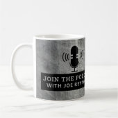 Metal-Effekt, Podcaster, Podcast-Werbung Kaffeetasse (Links)