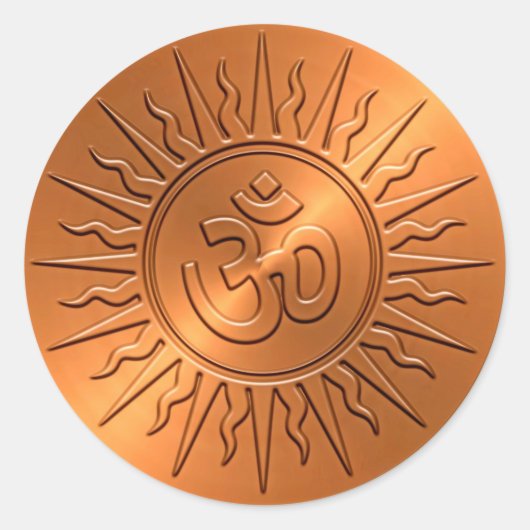 Metal-Embossed Decorative Om Sign Runder Aufkleber (Vorderseite)