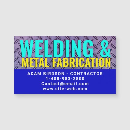 Metal Fabrication & Welding Magnetic Business Card Magnetkarte (Vorderseite)