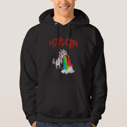 Metal Festival Puking Unicorn Death Metal Unicorn Hoodie (Vorderseite)