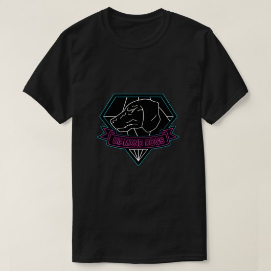 ° METAL GEAR SOLID ° Diamant Hunde Neon Logo Essen T-Shirt (Design vorne)