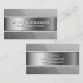 Metal Geometric Grau Hintergrund Visitenkarte (Vorne/Hinten)