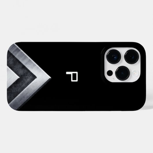 Metal Geometric Mit Monogramm Black Case-Mate iPhone Hülle (Rückseite (Horizontal))