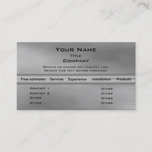 Metal Geschäfts-Karte 2,0 - silbernes Info-Bar Visitenkarte (Vorderseite)