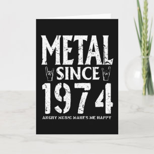 Metal Gift Birthday Vintage 1974 Karte
