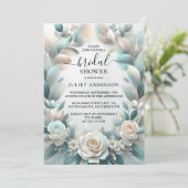 Metal Glam Shiny High End Silver Brautparty Einladung (Stehend Vorderseite)